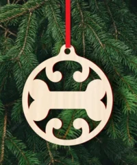 Dog bone christmas ball