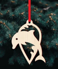 Dolphin wood ornament