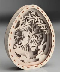 Easter Wooden Egg Lamp