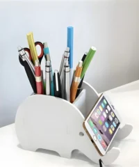 Elephant mobile phone stand with pen holder