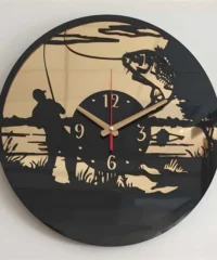 Fishing themed vinyl record clock