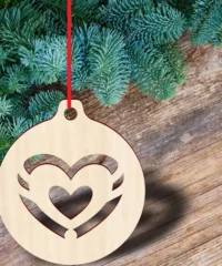 Heart christmas ball ornament