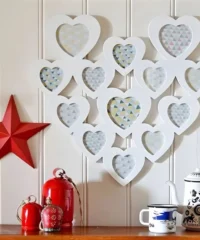 Heart photo frame wall