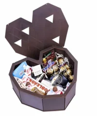Heart shaped wooden gift box
