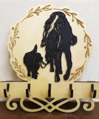 Key holder with horse and dog 6mm 25x26x5cm