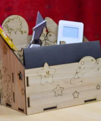 Kid desk pen holder remote and pencil box desk organizer 3mm
