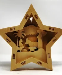 Layered-nativity christmas light star box