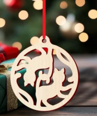 Love knot cat tails christmas ornament