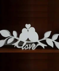 Lovebirds couple on branch decor for valentines day