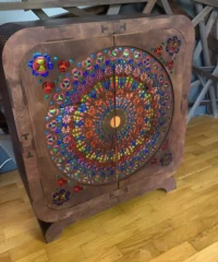 Mandala Rustic Solid Wood Industrial Style Storage Cabinet