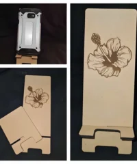 Mobile phone holder with hibiscus flower