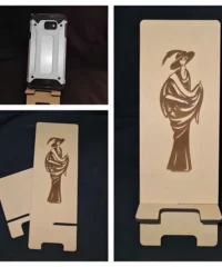 Mobile phone holder with lady