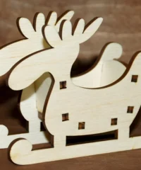 Moose sleigh christmas ornament