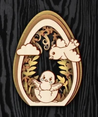 Multilayer easter eggwith birds