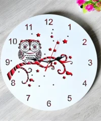 Owl On Branch Decorative Wooden Wall Clock