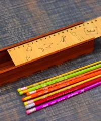 Pencil box wooden school pencil case box