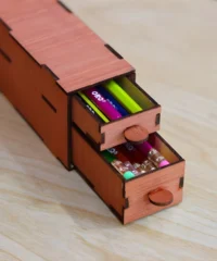Pencil holder template wooden pen case