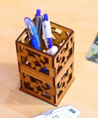 Pencil holder wooden pen organizer pencil box