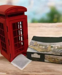 Phone booth tea bag dispenser