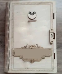 Plywood book cover laser cut sberbank saving book box