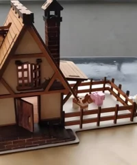 Plywood medieval house model la