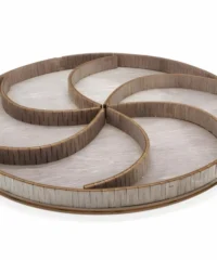 Round Serving Tray with Fan Designed Compartments