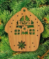 Santa house ornament bauble christmas decorations