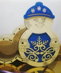 Snowman christmas gift box plywood