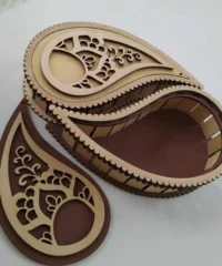 Teardrop yin yang wood decorative box