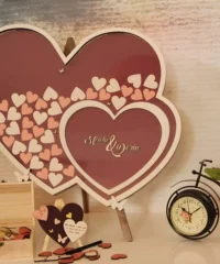 Two Hearts Guest Book with Hearts for Wishes
