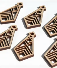 Unfinished wood geometric diamond chevron cutout earrings jewelry design
