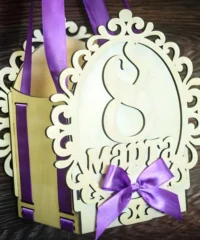 Women day gift box floral pattern 8 march wood box