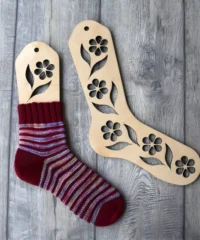 Wood Floral Sock Blockers