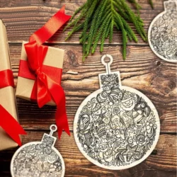 Wood engraved christmas ball ornament Wood engraved christmas ball ornament