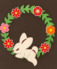 Wooden Easter wreath