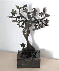 Wooden Jewelry Display Girl With Jewelry Box