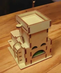 Wooden castle tea bag organizer