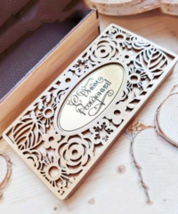 Wooden decorative sliding gift box for