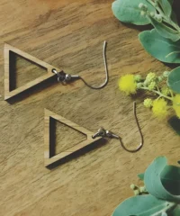 Wooden earrings triangle shape jewelry template