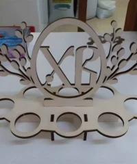 Wooden egg holder with easter branches