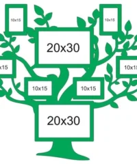 Wooden family tree collage