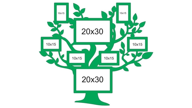 Wooden family tree collage
