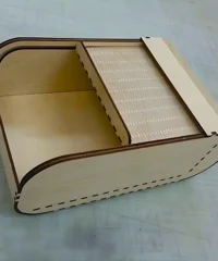 Wooden roll top gift box jewelry