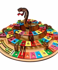 Wooden snakes and ladders game