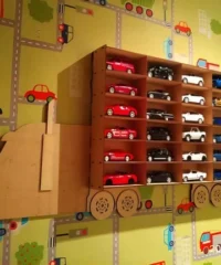 Wooden truck display shelf for hot wheels toy cars 4mm