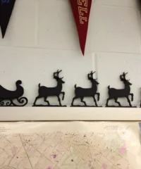 santa sleigh reindeer christmas decoration