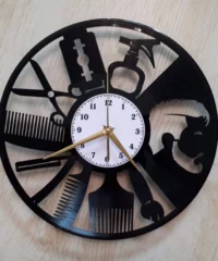 Barber shop logo wall clock