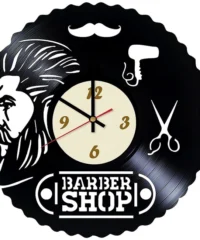 Barber shop sign vinyl record wall clock