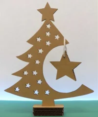 Cardboard christmas tree with star