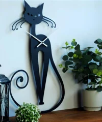 Cartoon cat wall clock for home decor
